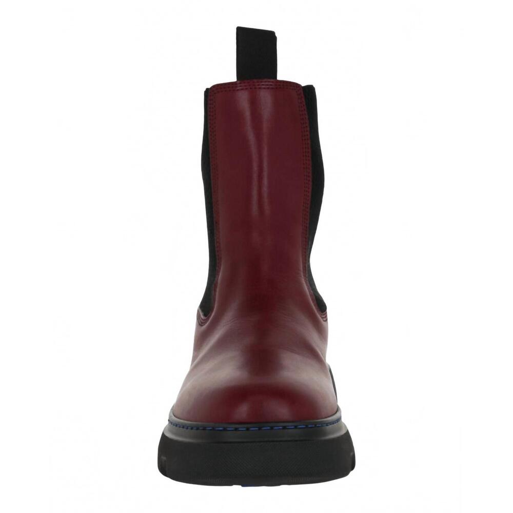 NEW BURBERRY women's creeper chelsea boots in plum - Picture 4 of 4